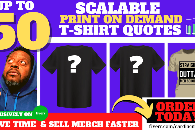 I will give you 50 scalable t shirt quotes for print on demand