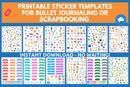 I will give you tons of printable stickers for bullet journal or scrapbook