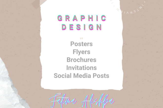I will graphic design posters, brochures, invitations