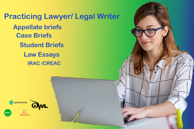 I will help with case briefs, legal research, contracts, agreements, essays, memo, law