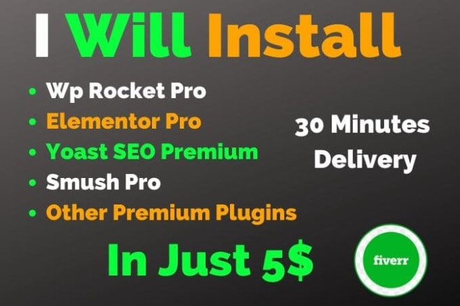 I will install elementor pro astra pro and element pack licensed updatable