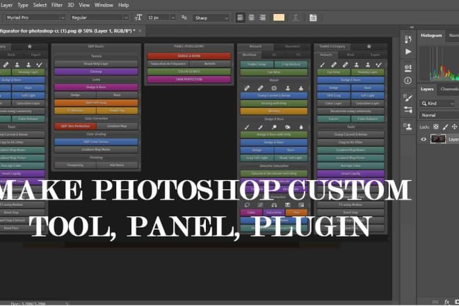 I will make a custom plugin or panel for photoshop cs or cc apps to automate work