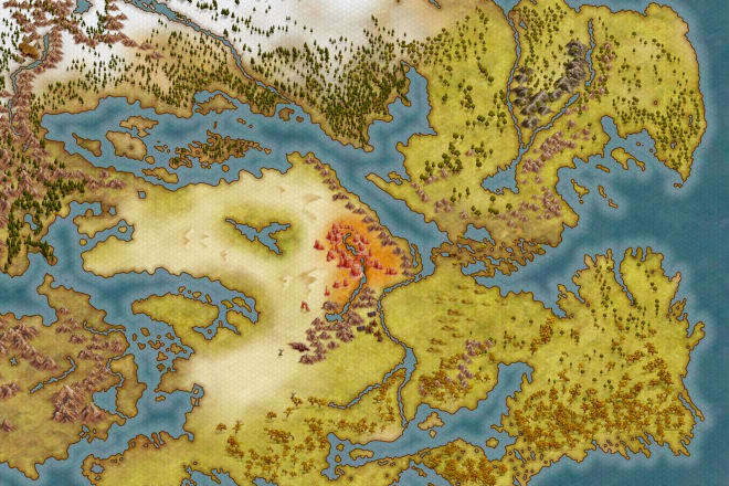 I will make an awesome fantasy map illustration