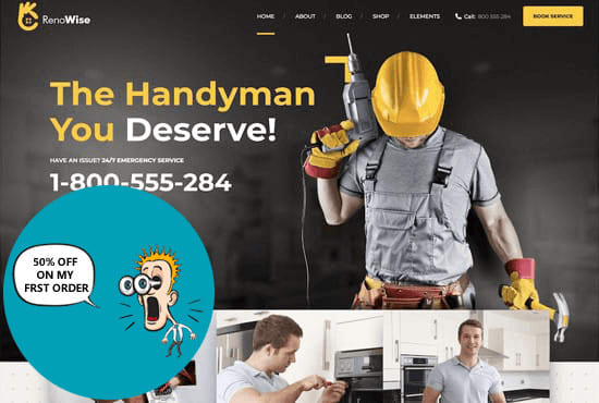 I will make construction, plumbing or cleaning, website
