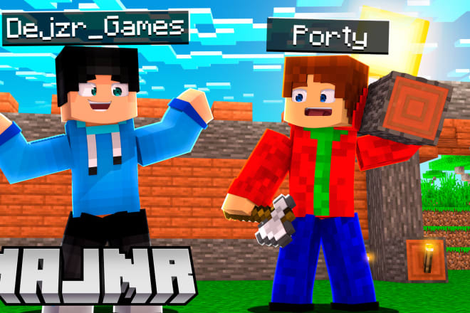 I will make minecraft thumbnail for youtube