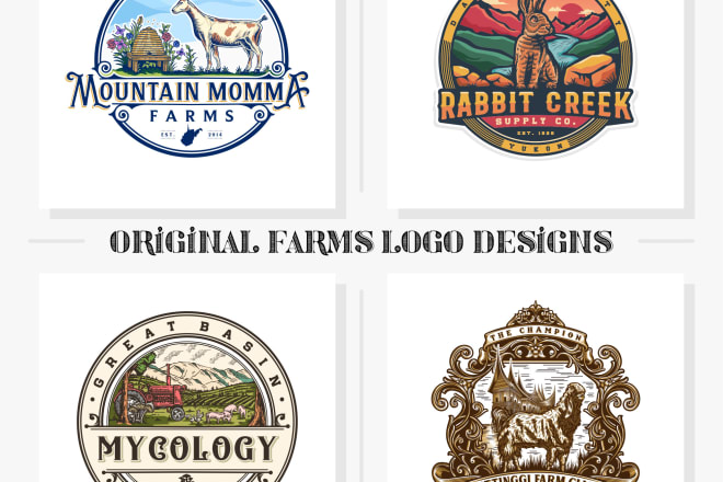 I will make original hand drawn farms detail logo design
