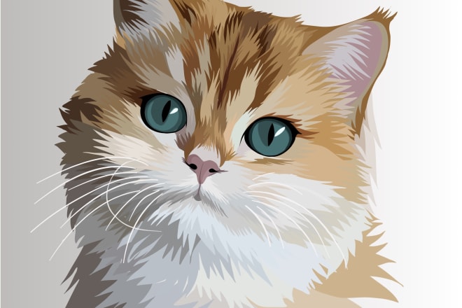 I will make pet animals vector illustration cat, dog, fish, bird