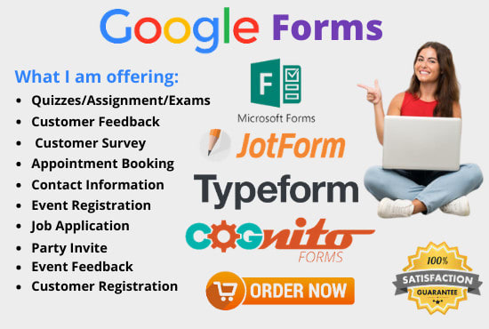 I will make responsive online form, quiz, survey, using google forms, jotform