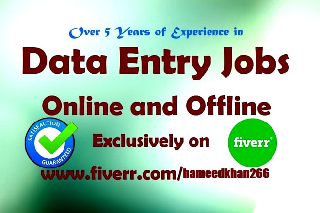 I will online and offline data entry jobs