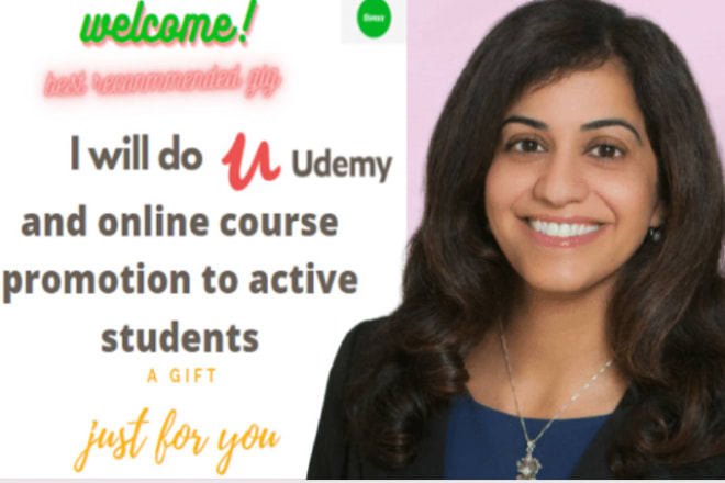 I will organic udemy online course, udemy promotion, kajabi, and thinkific promotion