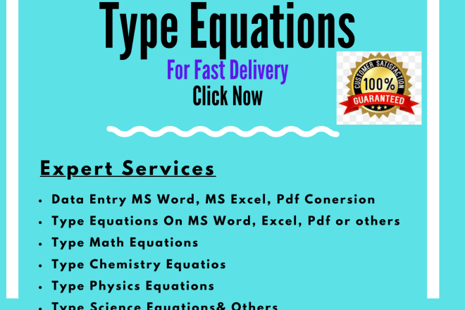 I will perfectly type math equations, chemistry,physics, science in ms word