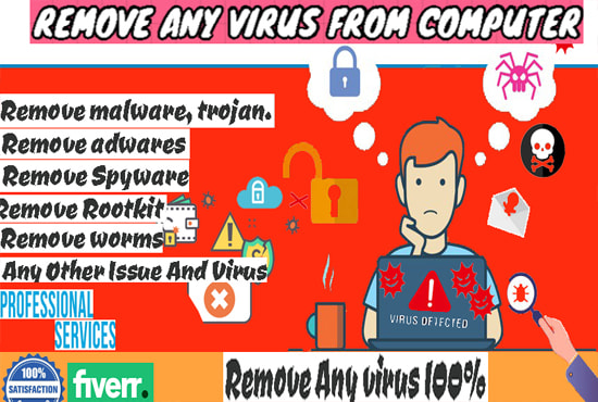I will permanently remove clean virus, malware, spyware, adware from computer