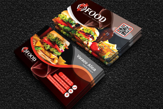 I will professional food restaurant business card design