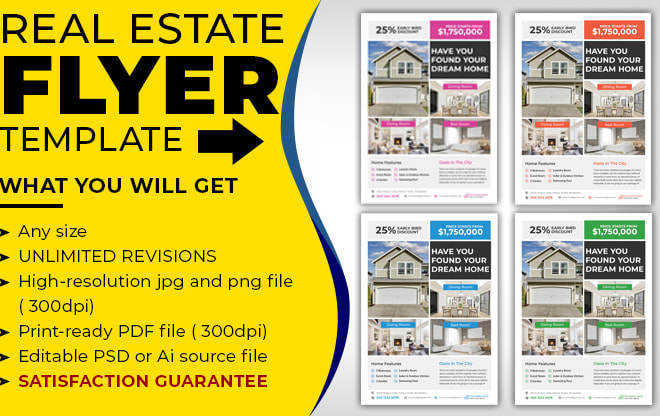 I will professional real estate flyer template