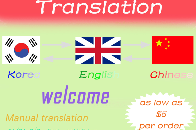 I will professionally translate korean to english or chinese,vice versa