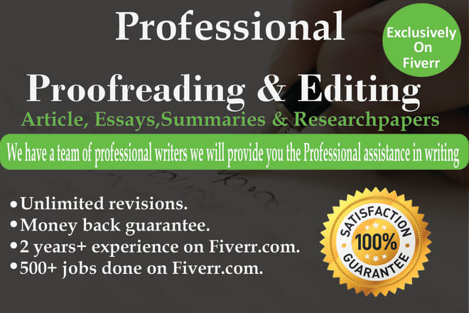 I will proofread or edit article, essay, and summary