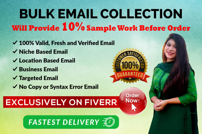 I will provide niche targeted verified and active bulk email collection