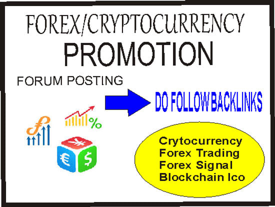 I will provide you forex and crytocurrency promotion by forum posting
