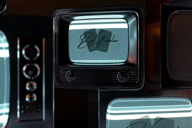 I will put your logo into lots of vintage tvs