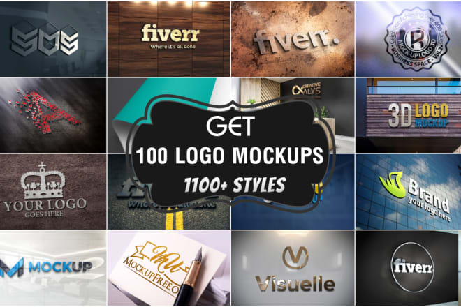 I will put your logo or text on 100 photorealistic 3d mockups