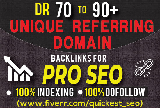 I will rank website by DR 70 to 90 unique referring domain seo backlinks