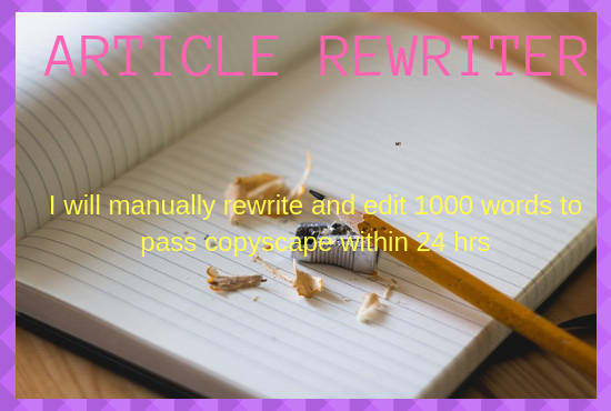I will rewrite article with SEO in mind