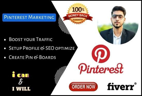 I will set up and update your pinterest profile with SEO optimized boards with pins