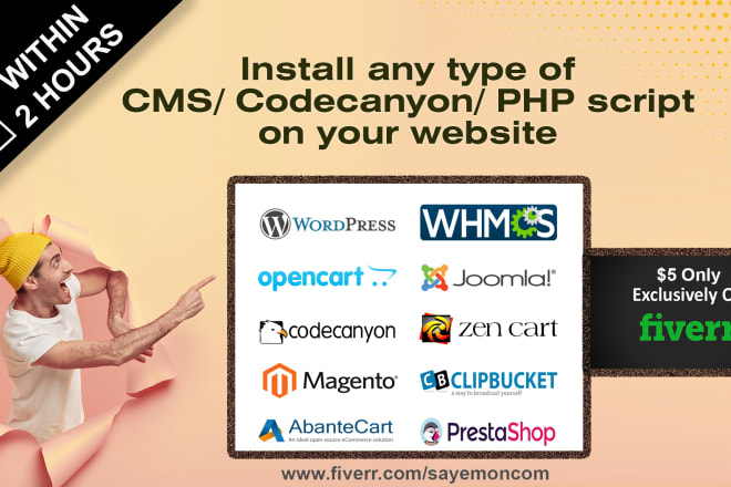 I will setup wordpress, whmcs, codecanyon, php script or any cms