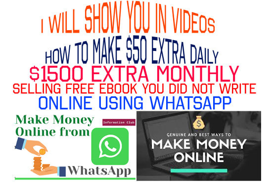 I will show you in videos how to make 50 dollars daily selling free ebooks got online