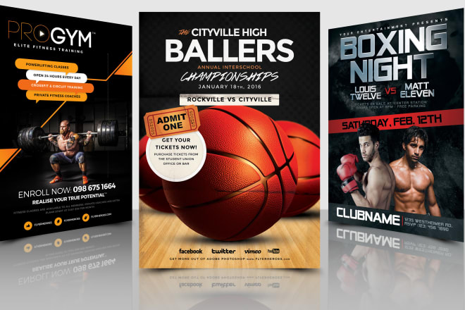 I will stunning sports flyer, brochure, event flyers, club flyers