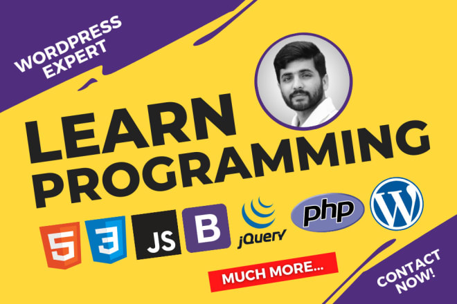 I will teach wordpress HTML CSS js PHP, learn online coding lessons, expert tutor help