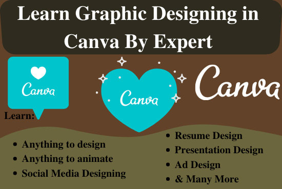 I will teach you graphic design in canva