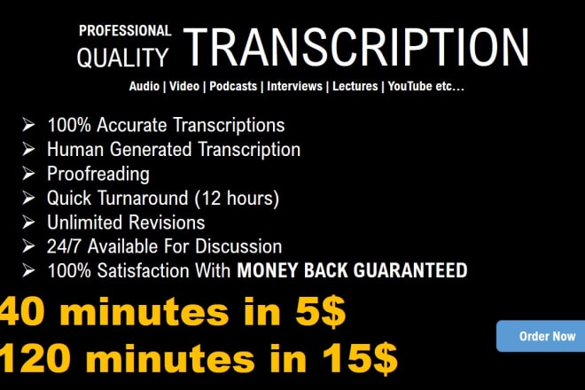 I will transcribe interviews and do podcast transcription accurately