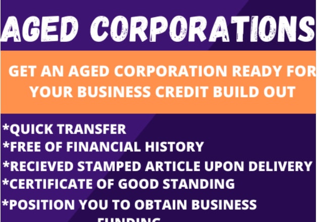 I will transfer a 3 to 9 year aged corp get funding business credit