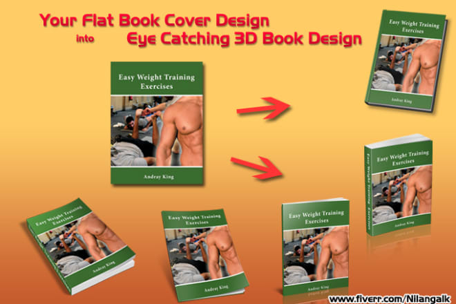 I will transform your flat book cover to 3d designs