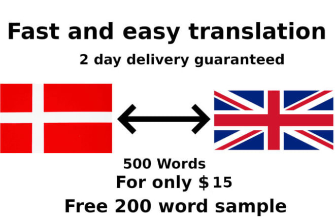 I will translate from danish to english or from english to danish