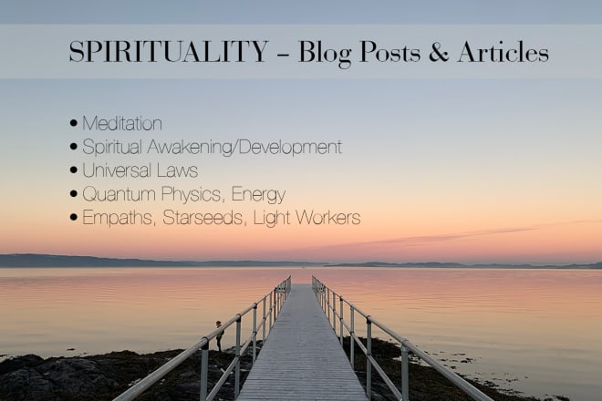 I will translate or write spiritual articles, blog posts