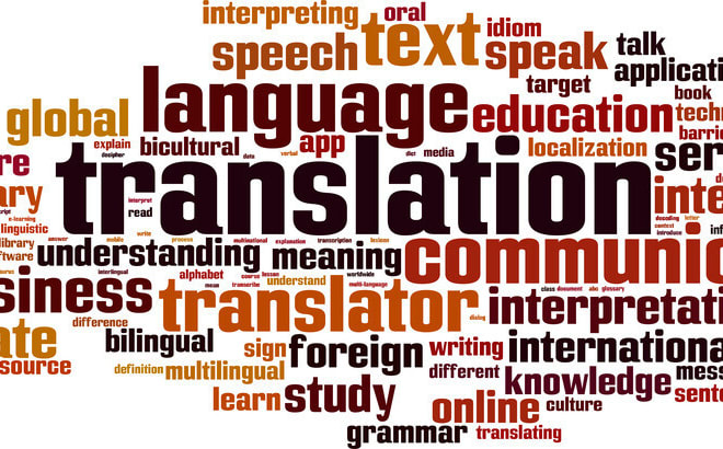 I will translate the various languages mentioned in my gig into english