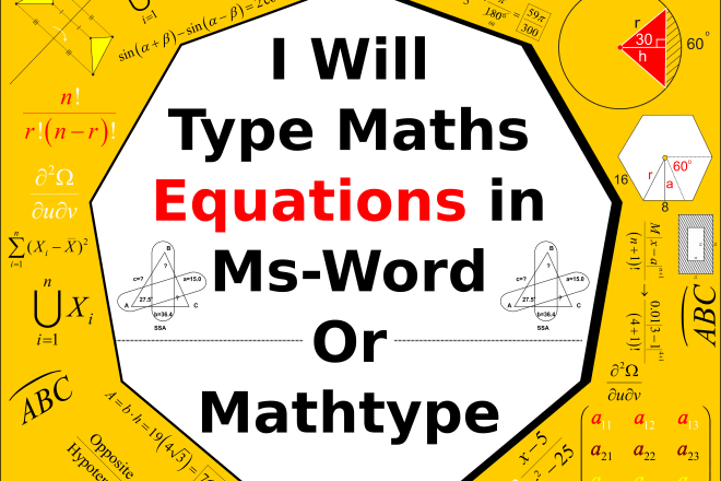 I will type maths equations using equation editor or mathtype