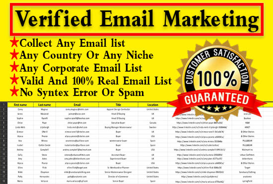 I will unlimited authentic email list