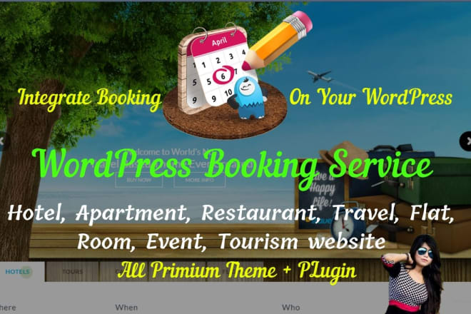 I will wordpress appointment booking or hotel reservation with travel website