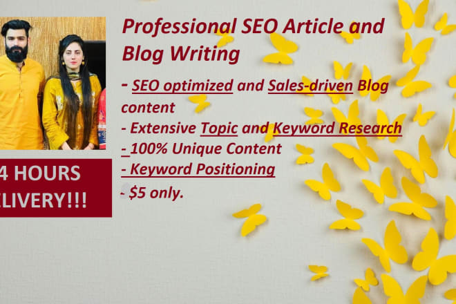I will write a unique SEO article or blog post in 24 hours