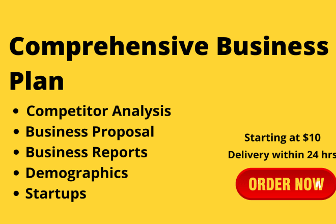 I will write adetailed business plan, report, swot and market research for your startup