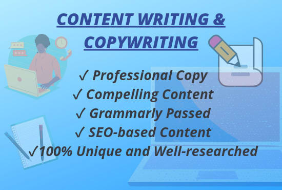 I will write as one of the best content writers and copywriters for you