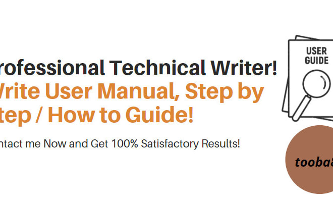 I will write user guide, step by step, manual