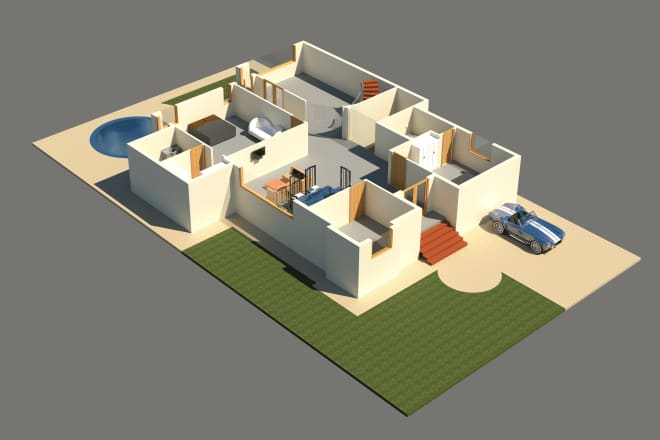 I will 3d floor plans from your 2d drawing in sketchup, revit