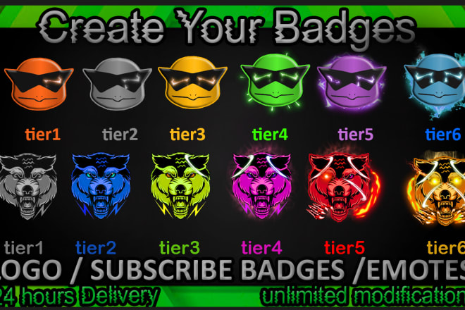 I will 6 twitch sub badge, bit badges for twitch subscriber