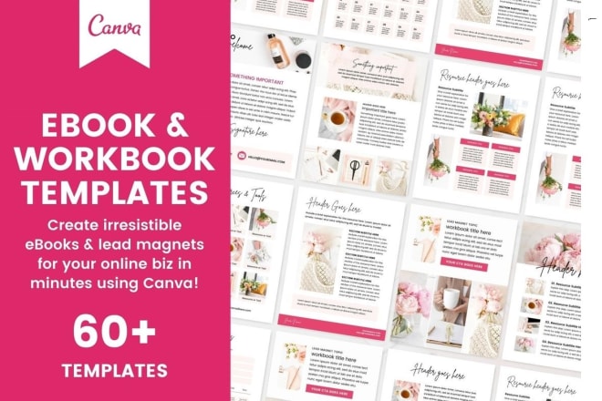 I will 60 ebook workbook canva templates worksheet design marketing