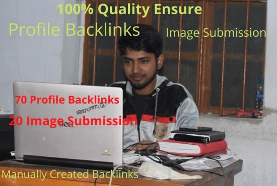 I will 70 dofollow profile backlinks 20 image submission high quality