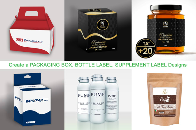 I will a supplement label food packaging box bottle template label